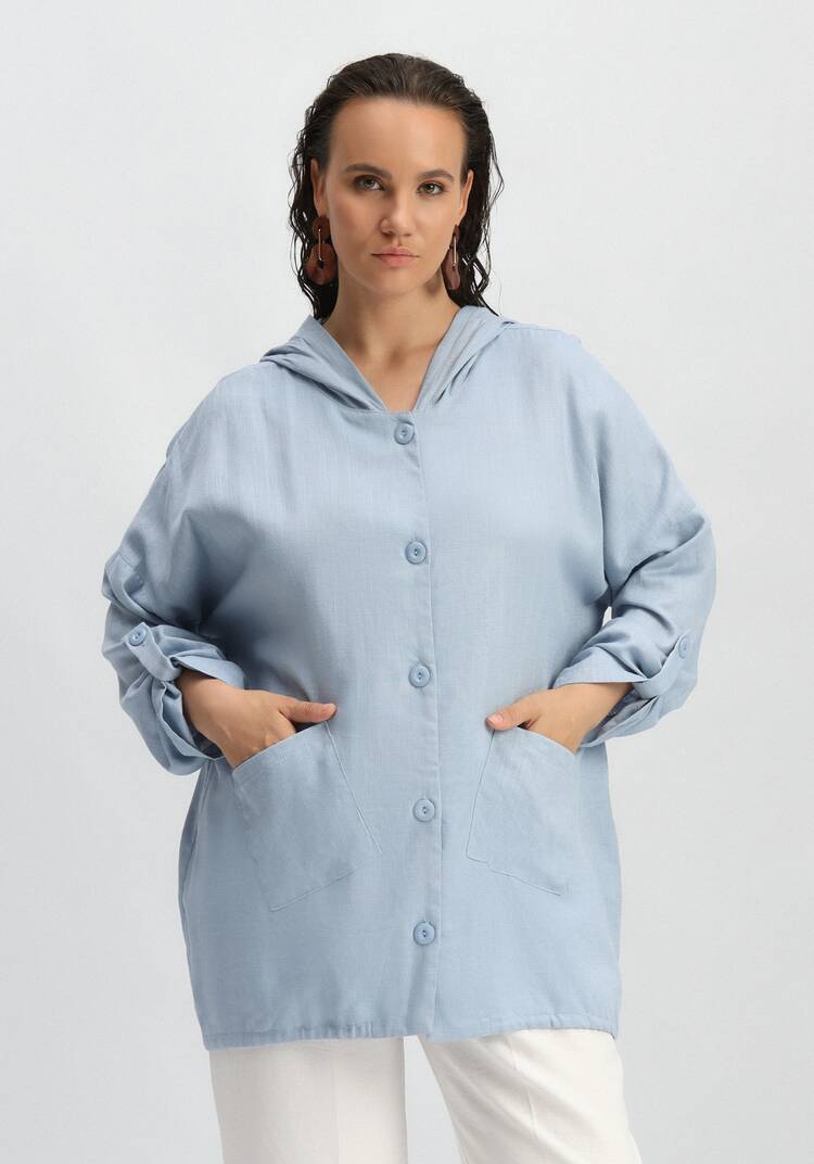 Рубашка с капюшоном и асимметричным низом шир.  750, рис. 17