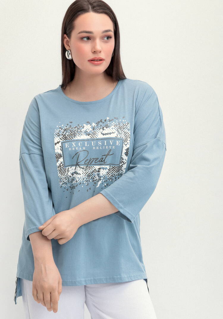 Туника с принтом на груди шир.  750, рис. 32