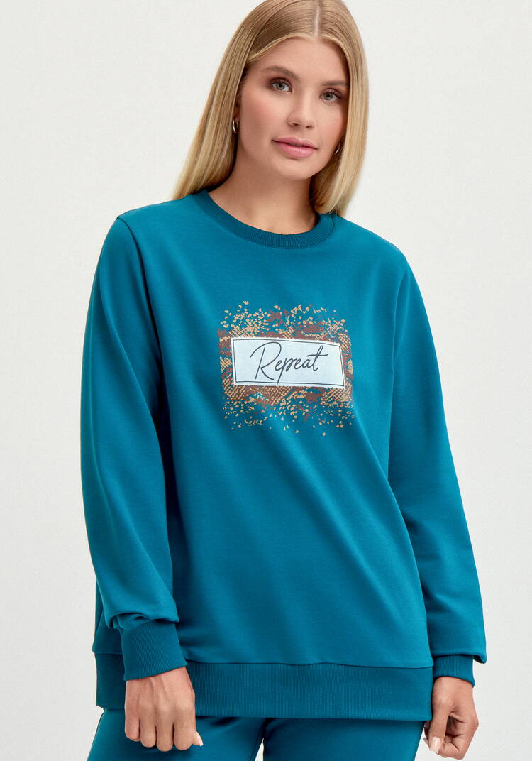 Костюм свитшот с принтом и брюки шир.  750, рис. 40