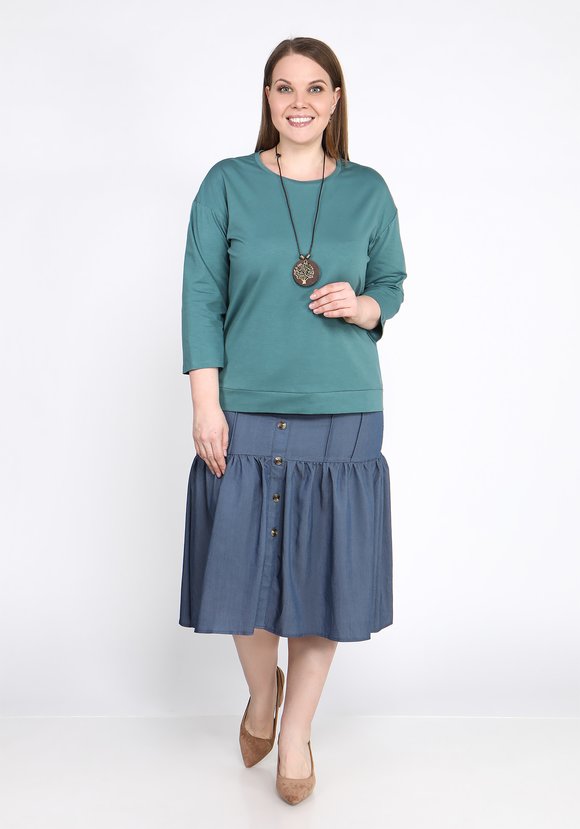 Юбка джинсовая с пуговицами шир.  580, рис. 3