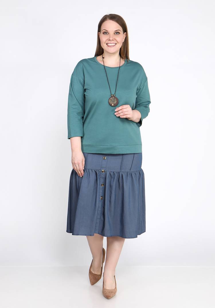 Юбка джинсовая с пуговицами шир.  750, рис. 3