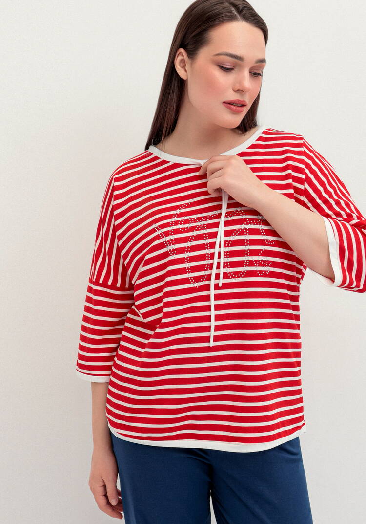 Блуза с декором из страз и рукавом 3/4 шир.  750, рис. 17