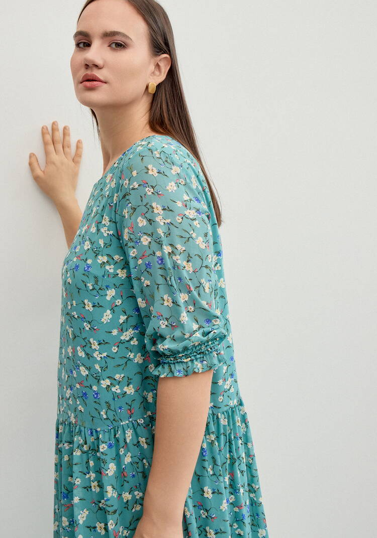 Платье миди из шифона с принтом шир.  750, рис. 33