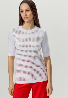 Джемпер с передней полочкой ажурной вязки