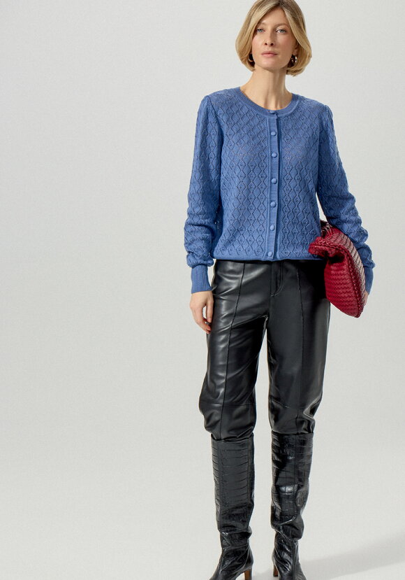 Кардиган ажурный с обтянутыми пуговицами шир.  580, рис. 9