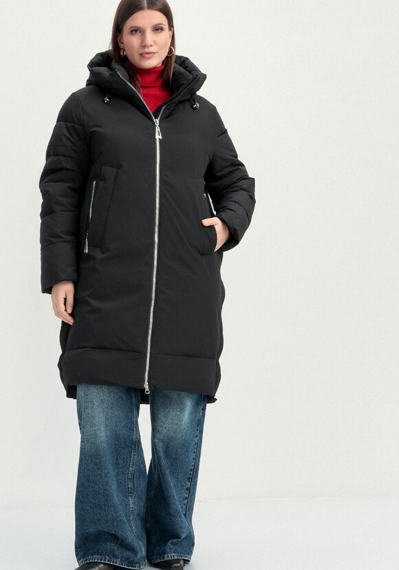 Пуховик с боковыми карманами на молнии шир.  580, рис. 4