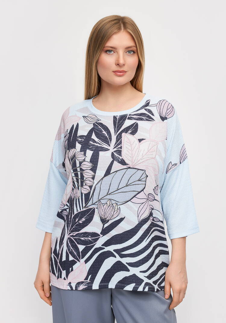 Блуза с цветочным принтом Амелия шир.  750, рис. 4