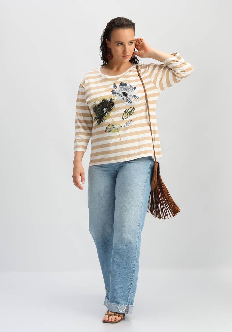 Лонгслив с цветами 3D шир.  750, рис. 42