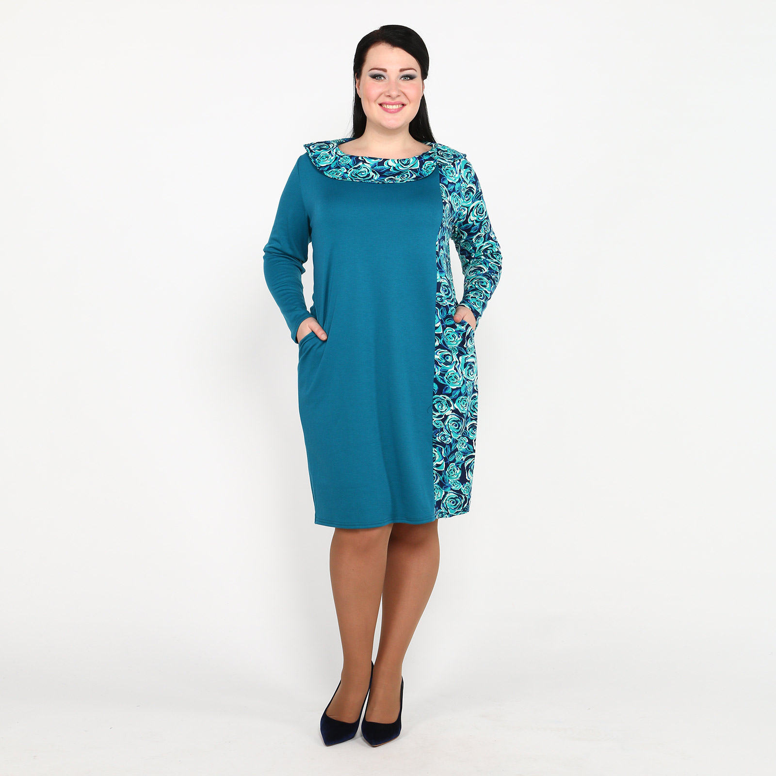 Платье-миди с оригинальным дизайном Pretty Woman, цвет синий, размер 60 - фото 1