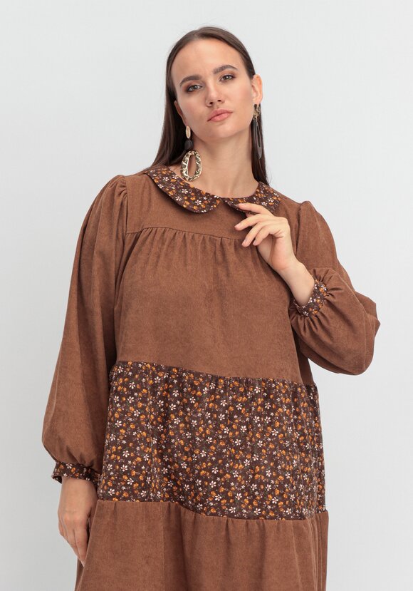 Платье из микровельвета ярусное шир.  580, рис. 19