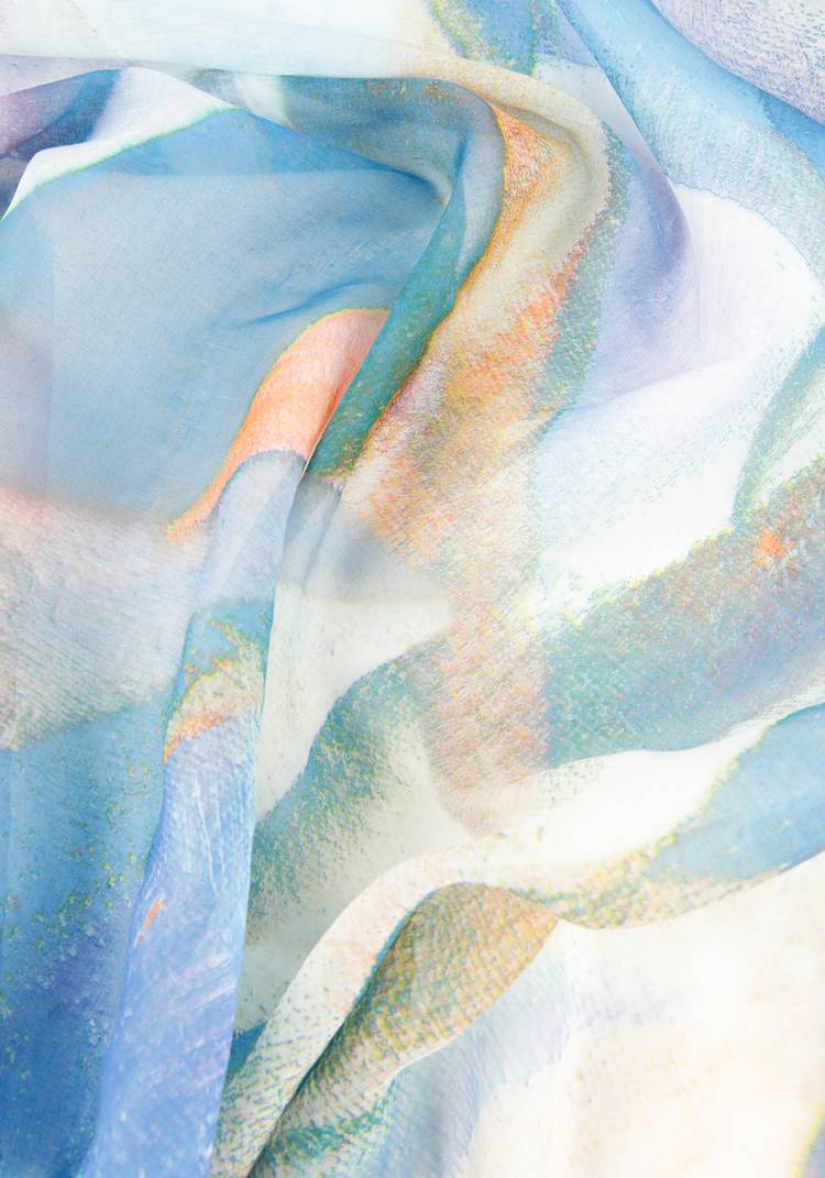 Палантин с акварельным принтом шир.  750, рис. 4