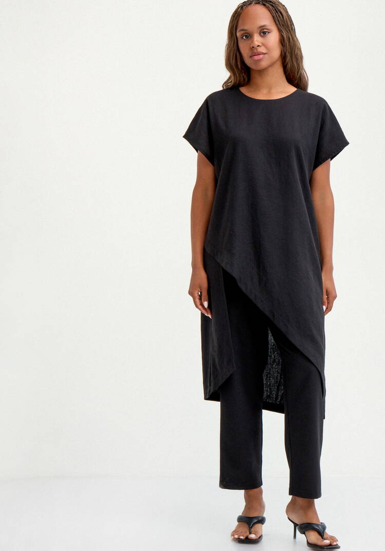 Туника изo льна с ассиметричным кроем шир.  750, рис. 4