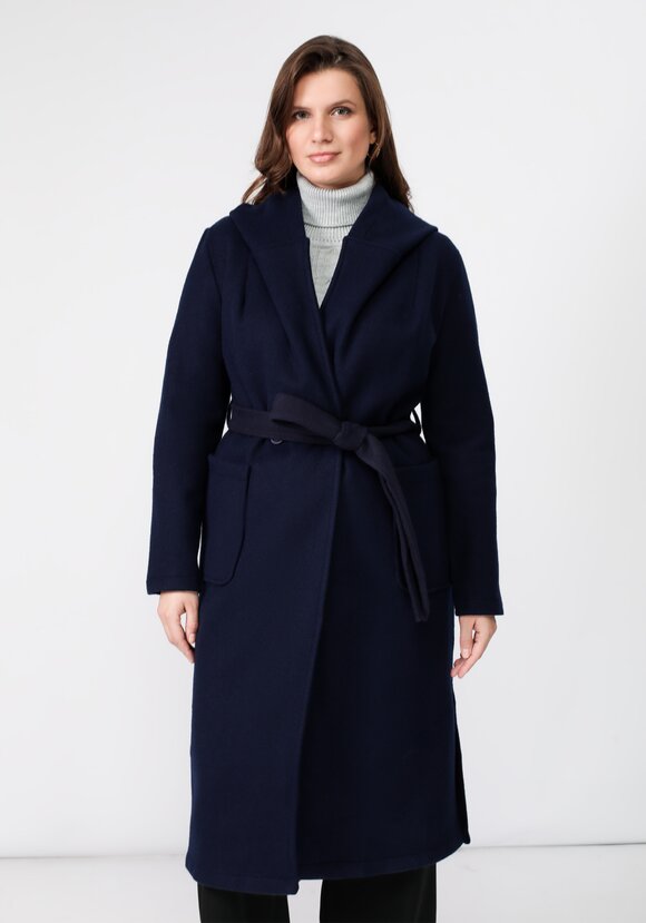 Пальто удлиненное с поясом шир.  580, рис. 19