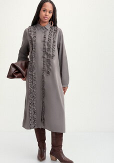 Платье рубашка с рюшей