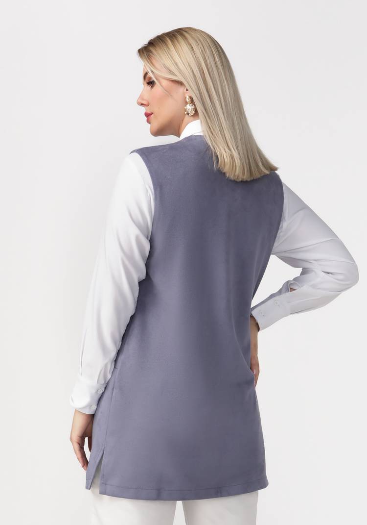 Жилет женский из эко-замши Рита шир.  750, рис. 6