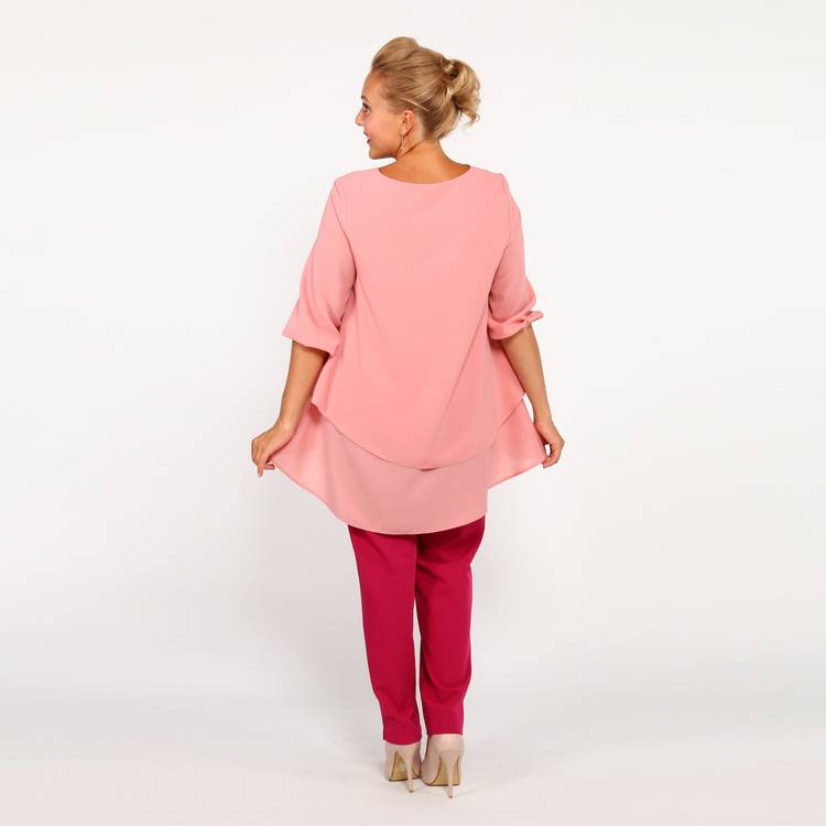 Туника из шифона с удлиненной спинкой шир.  750, рис. 4