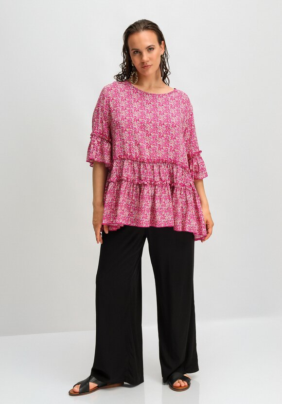 Блуза с воланом по низу и на рукавах шир.  580, рис. 2