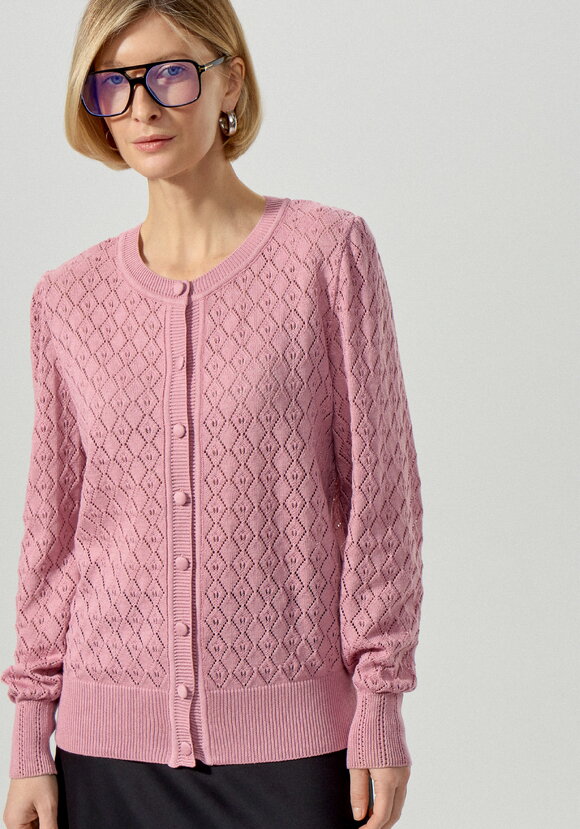 Кардиган ажурный с обтянутыми пуговицами шир.  580, рис. 19