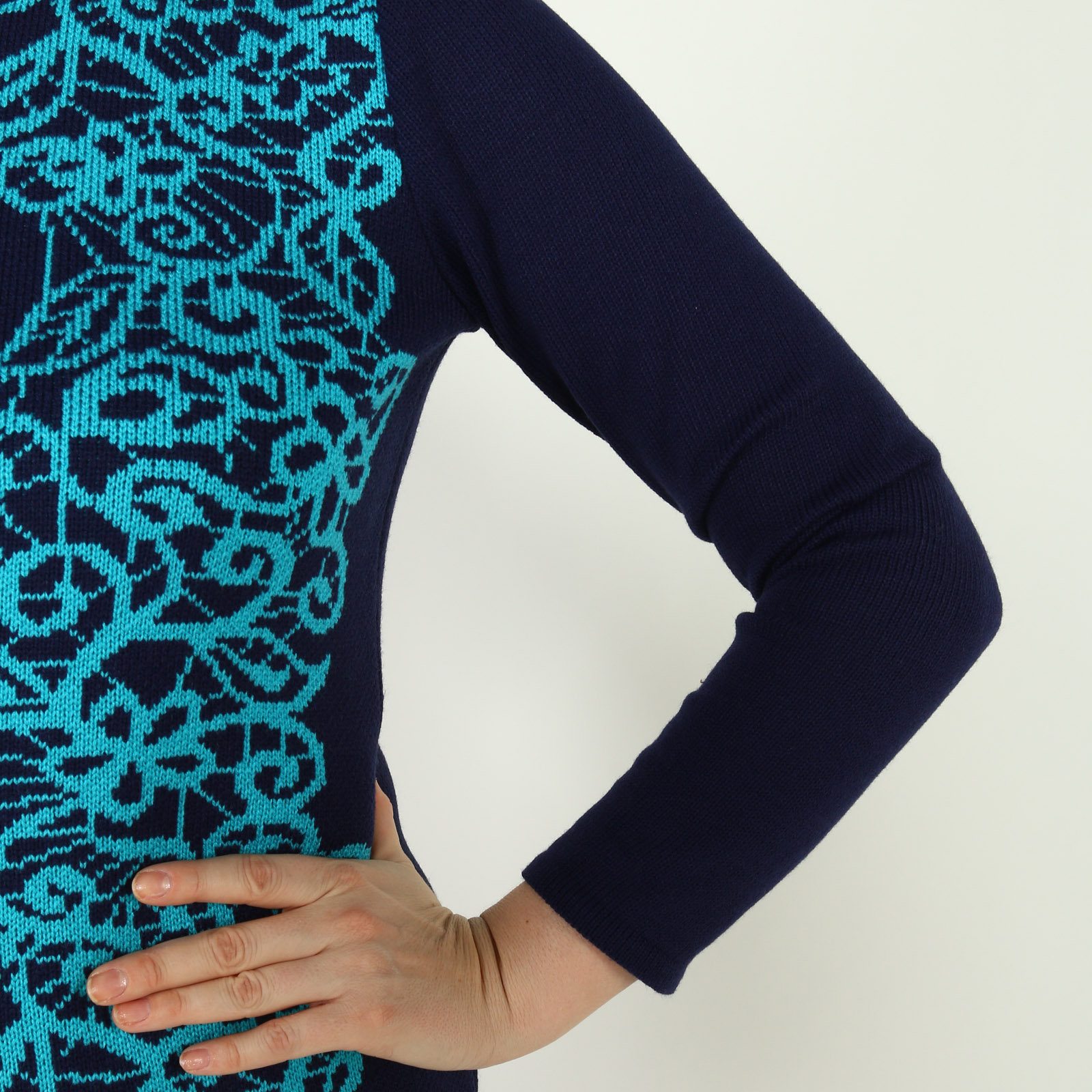 Платье-миди с контрастным узорным рисунком VeraVo, размер 56, цвет шоколадно-бежевый - фото 10