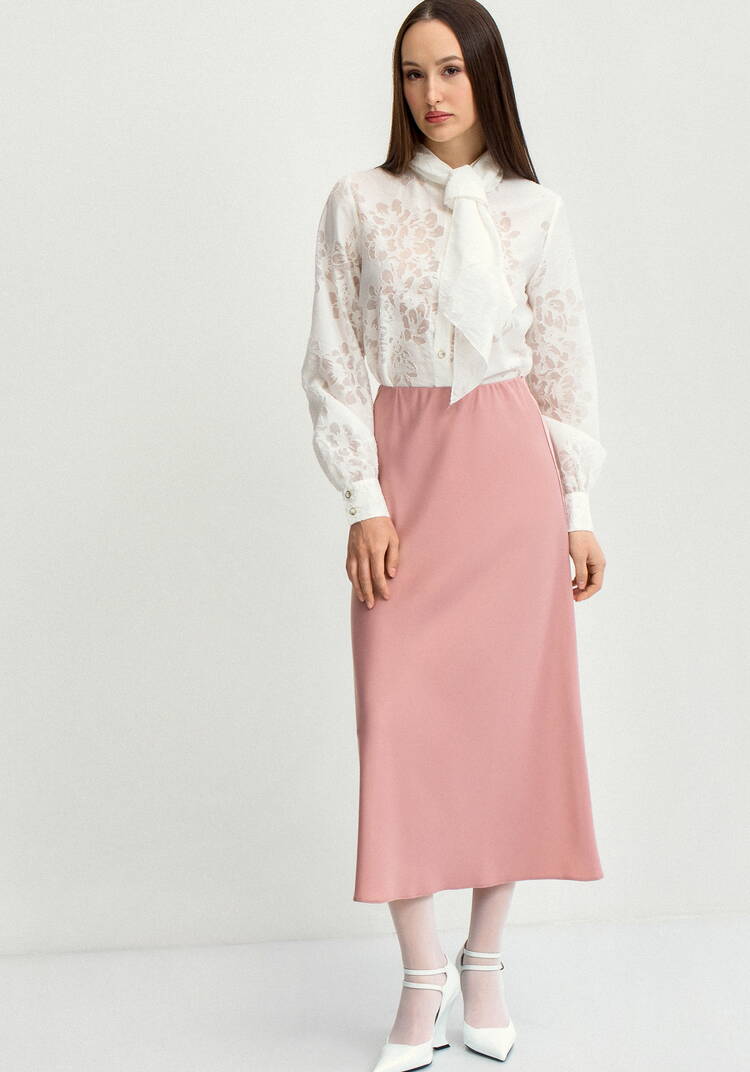 Юбка шелковая А-образного кроя шир.  750, рис. 6