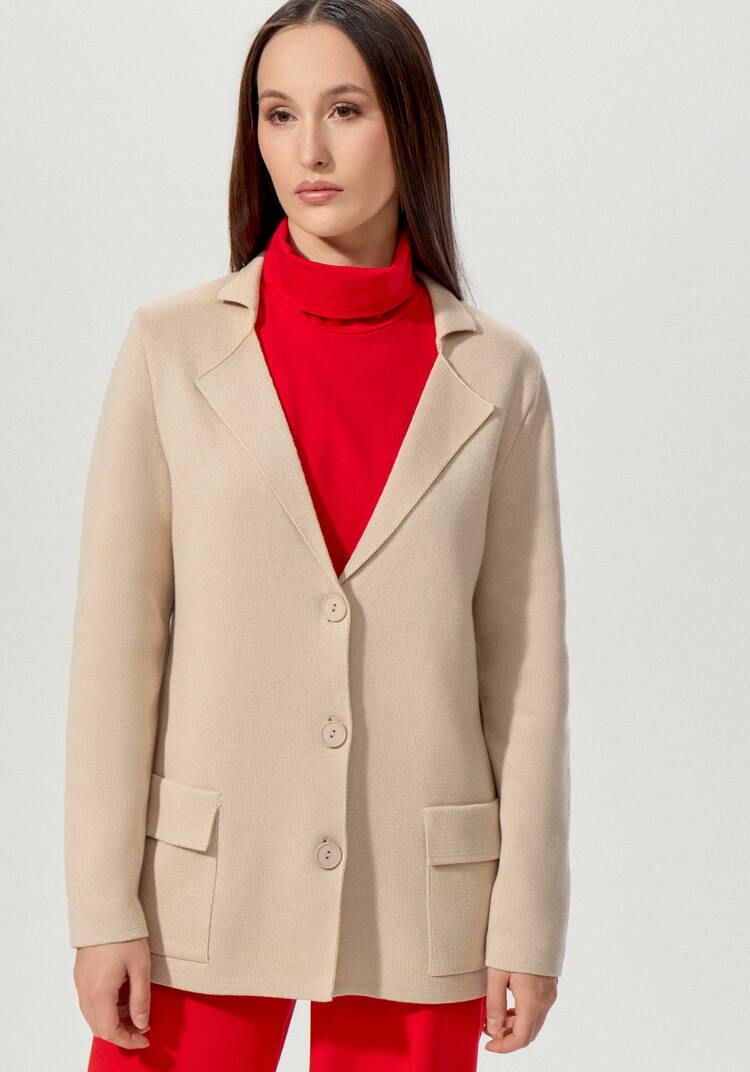 Жакет женский на пуговицах с карманами шир.  750, рис. 4