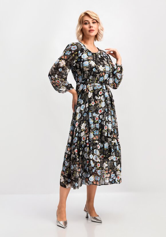 Платье свободного кроя А-силуэта с принтом шир.  580, рис. 16