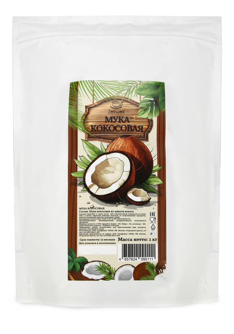 Кокосовая мука Здоровье без глютена, 2 кг шир.  750, рис. 2