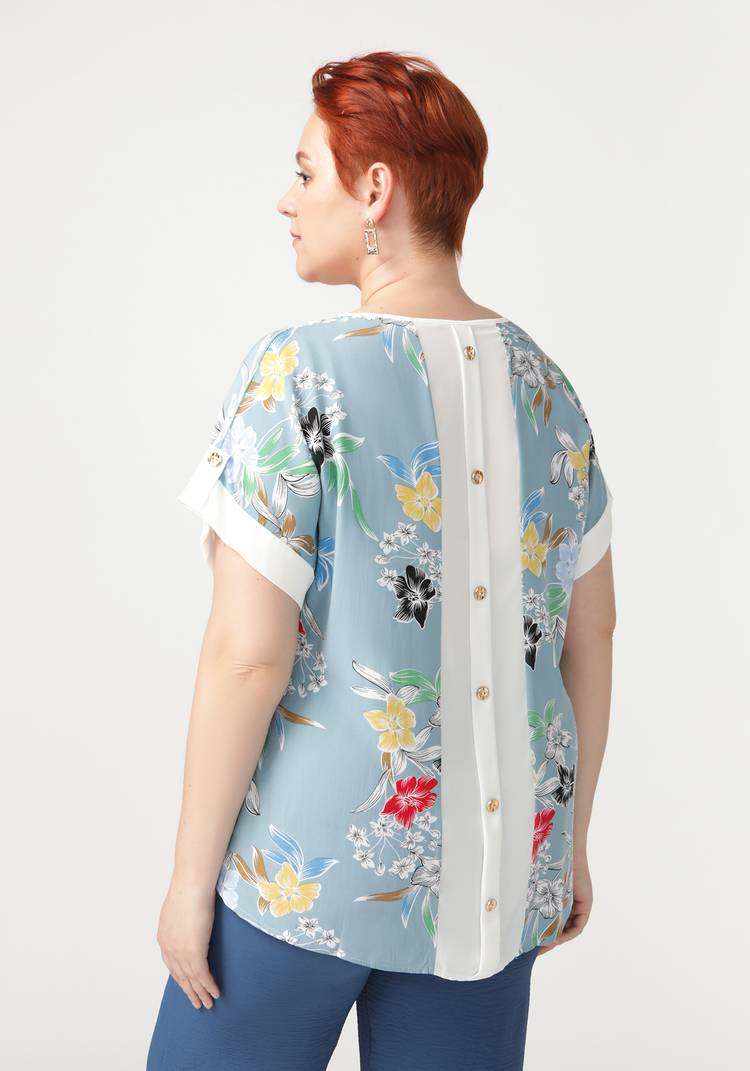 Блуза Цветочный роман шир.  750, рис. 7