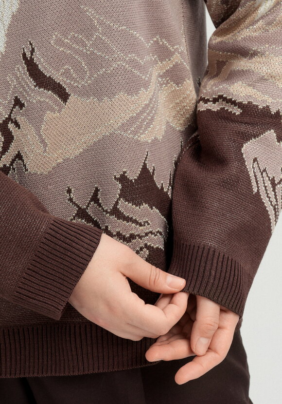 Джемпер с рисунком Журавль шир.  580, рис. 13