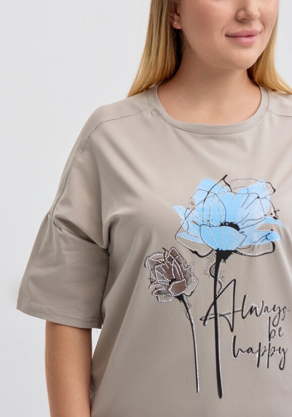 Футболка с флоральным принтом шир.  580, рис. 5