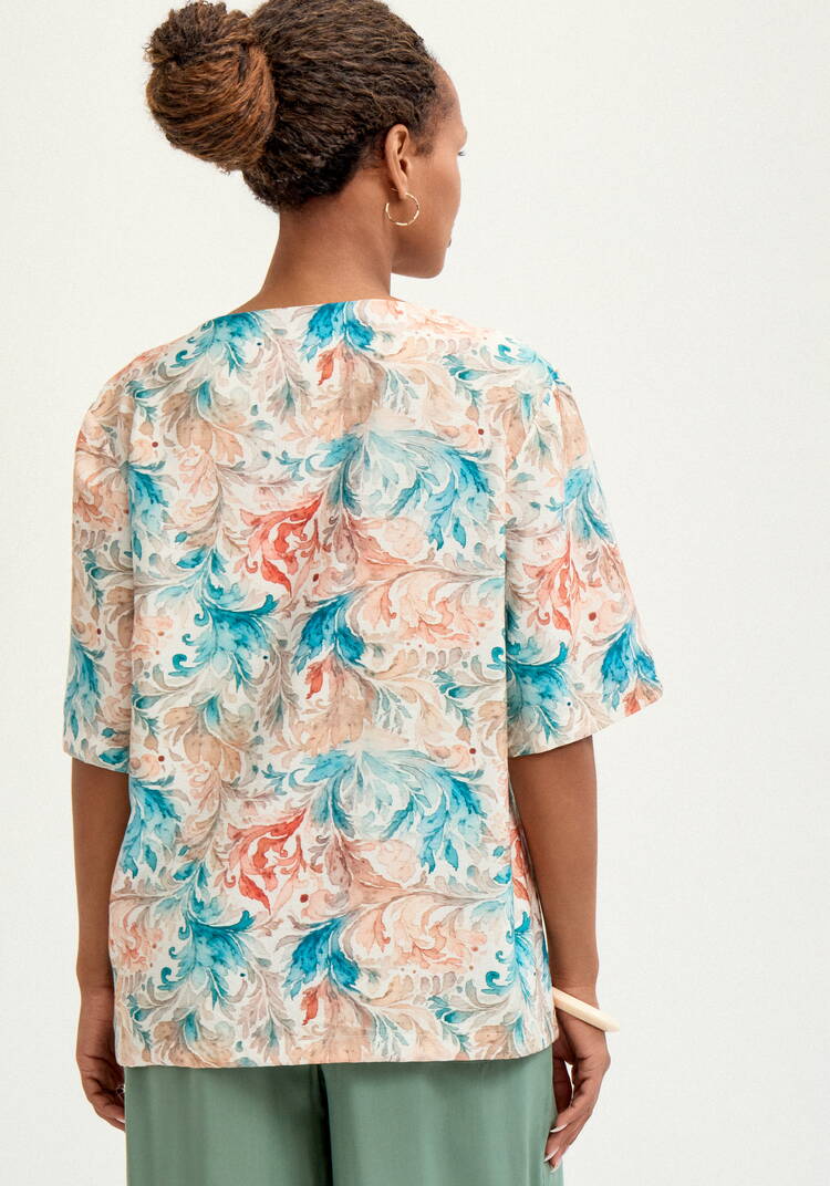 Блуза свободная с коротким рукавом и принтом шир.  750, рис. 11