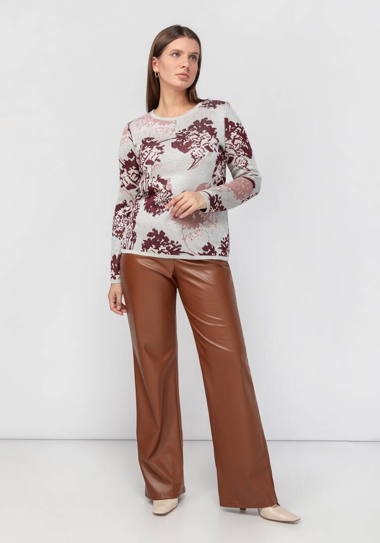 Свитер с растительным принтом и метанитью шир.  750, рис. 14