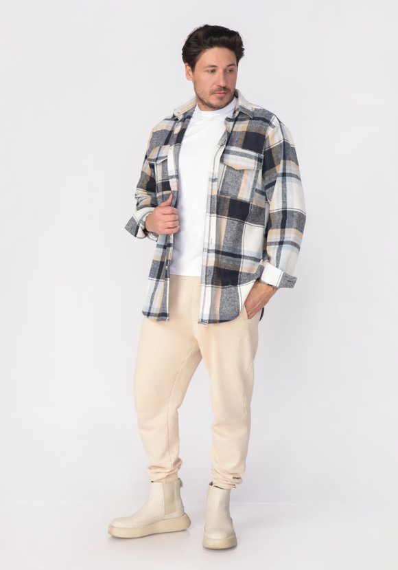 Рубашка мужская в крупную клетку шир.  580, рис. 2