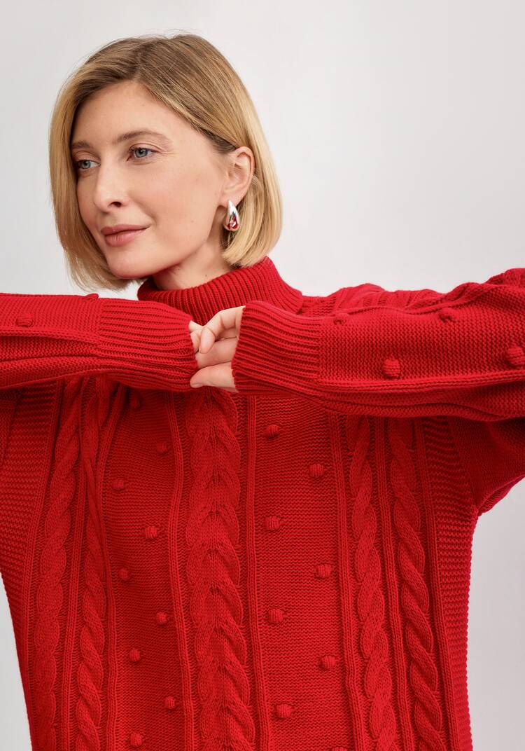 Джемпер с высокой горловиной и косами шир.  750, рис. 26