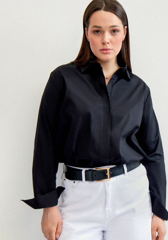 Рубашка прямая на пуговицах шир.  580, рис. 8