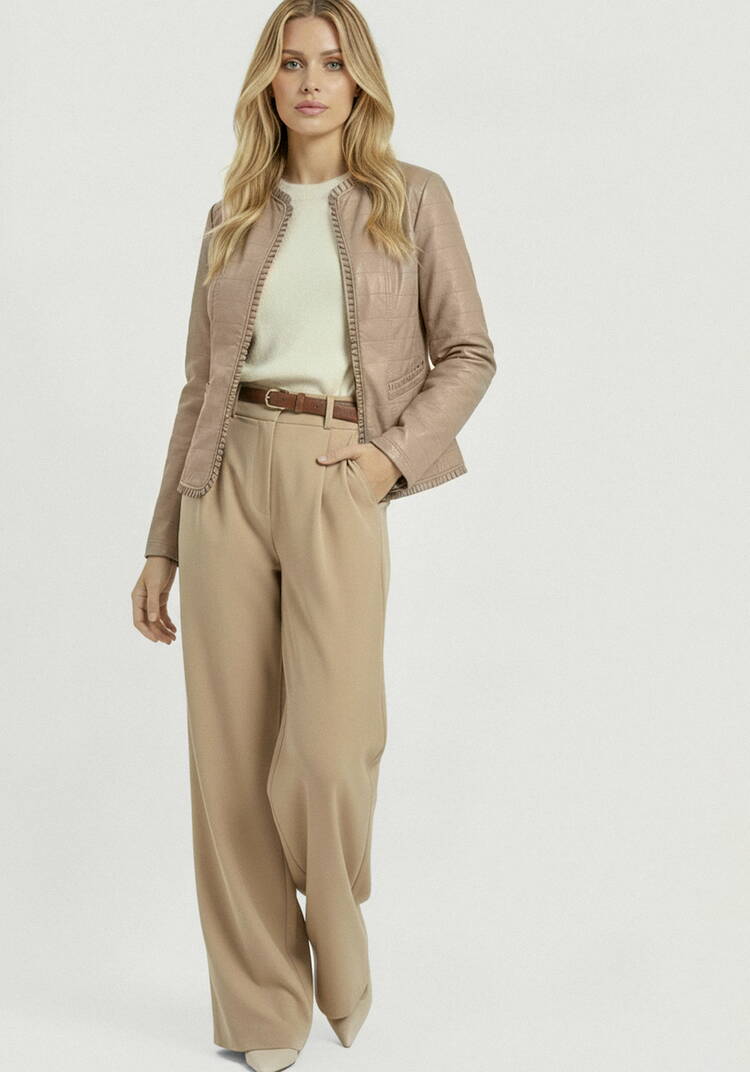 Куртка из экокожи с рюшей шир.  750, рис. 19