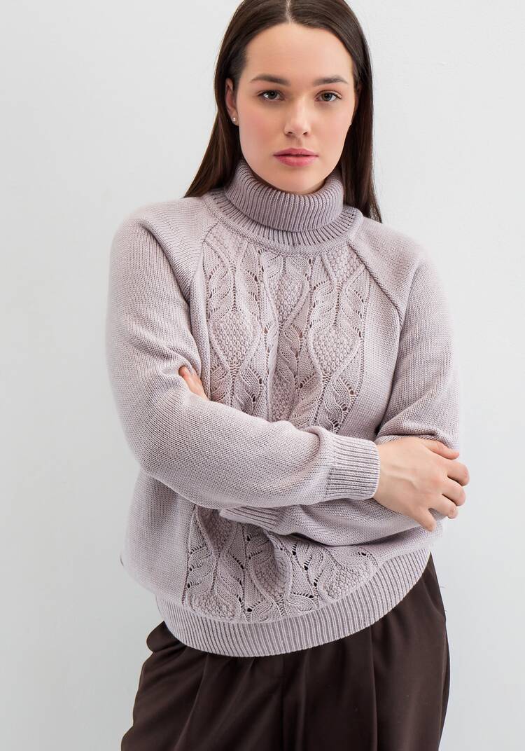 Свитер с ажурным рисунком шир.  750, рис. 22