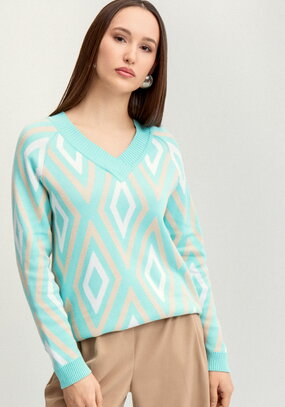 Джемпер с геометрическим рисунком