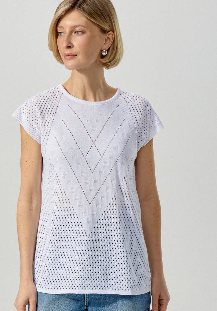 Футболка ажурная с графичным рисунком шир.  750, рис. 4