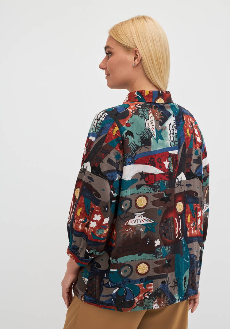 Блуза на кулиске с принтом Жанна шир.  750, рис. 9