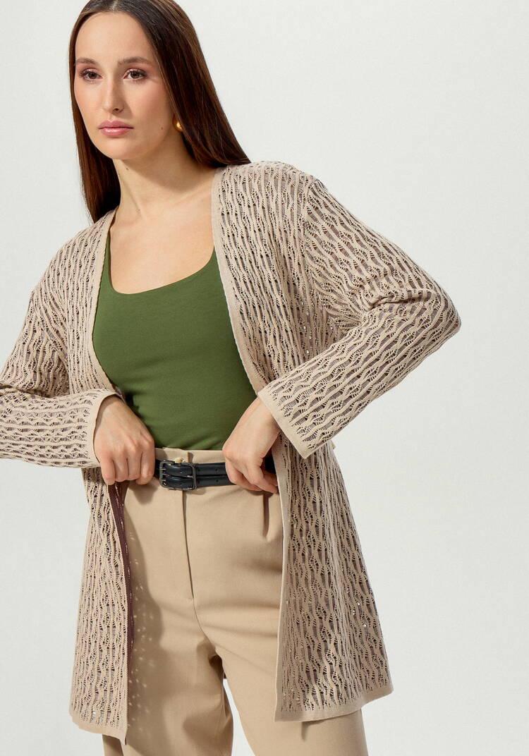 Кардиган ажурной вязки шир.  750, рис. 8