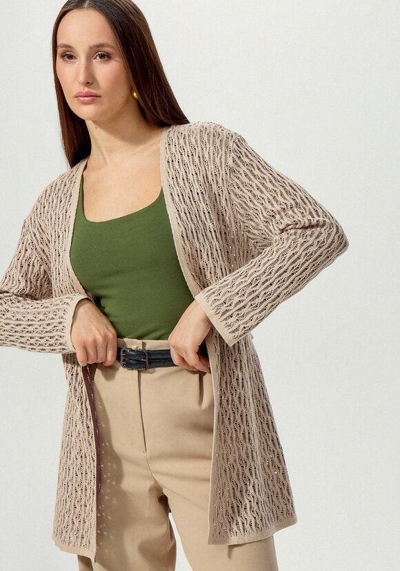 Кардиган ажурной вязки шир.  580, рис. 8