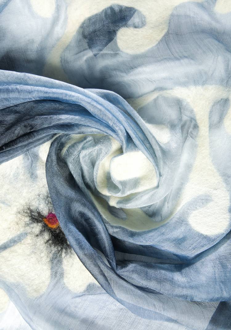 Палантин из шелка ручной работы шир.  750, рис. 8