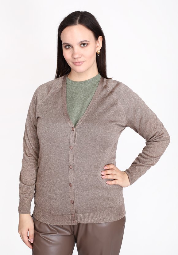 Кардиган вязаный с метанитью шир.  580, рис. 10