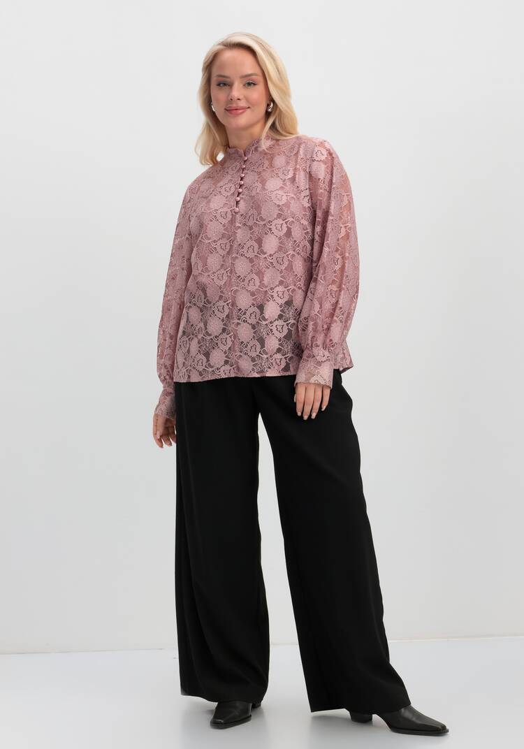 Блуза ажурная с цветочным принтом шир.  750, рис. 9