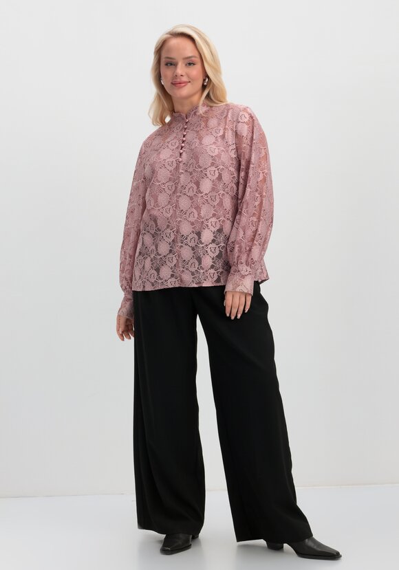 Блуза ажурная с цветочным принтом шир.  580, рис. 9