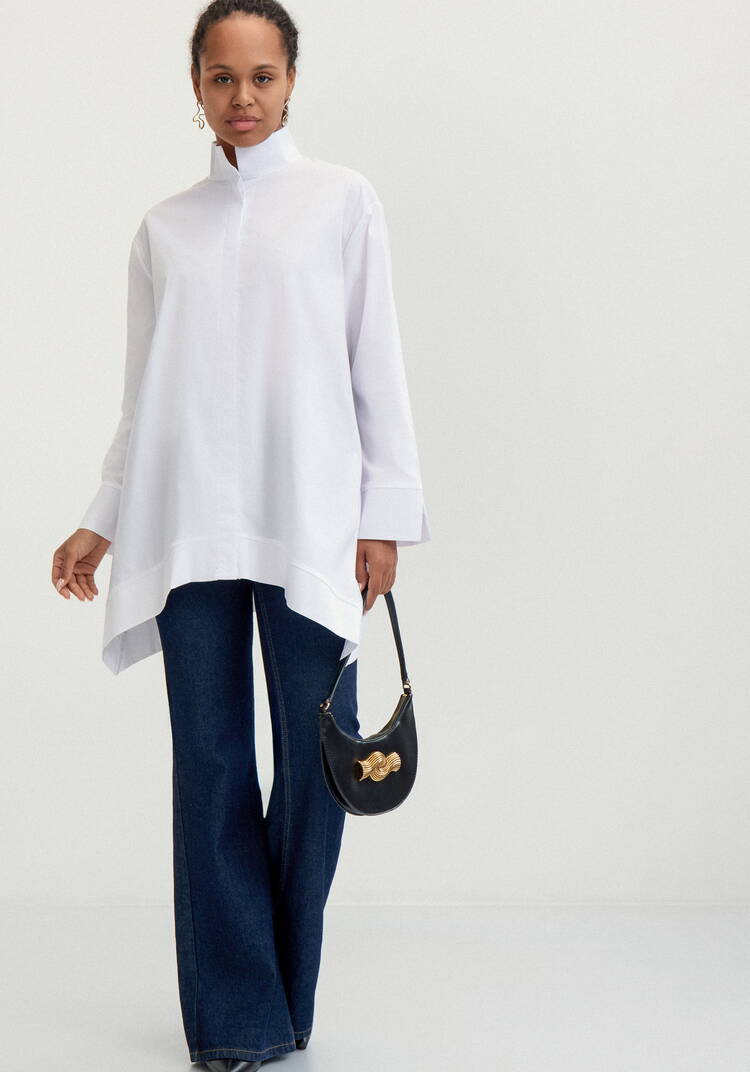 Рубашка с отложным воротом стойкой шир.  750, рис. 20