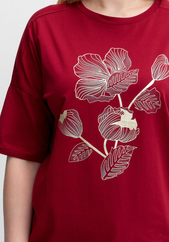 Футболка с принтом Золотой цветок шир.  580, рис. 10