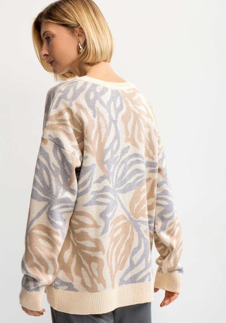 Джемпер с растительным принтом и манжетами шир.  750, рис. 22