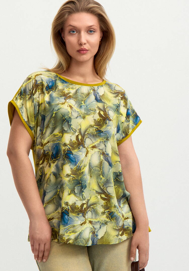 Блуза комбинированная со спущенным плечом шир.  750, рис. 23